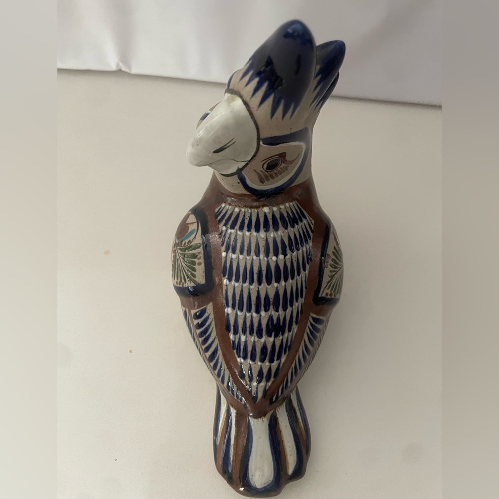 Vintage 1970 Tonalá Mexican pottery bird Singed By Mateo Tostado Folk Art - Picture 3 of 7